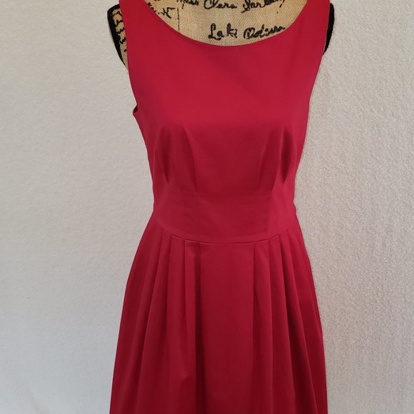 Kate Spade ♠ New York Pleated Fit & Flare Magenta Pink Dress - Picture 2 of 8